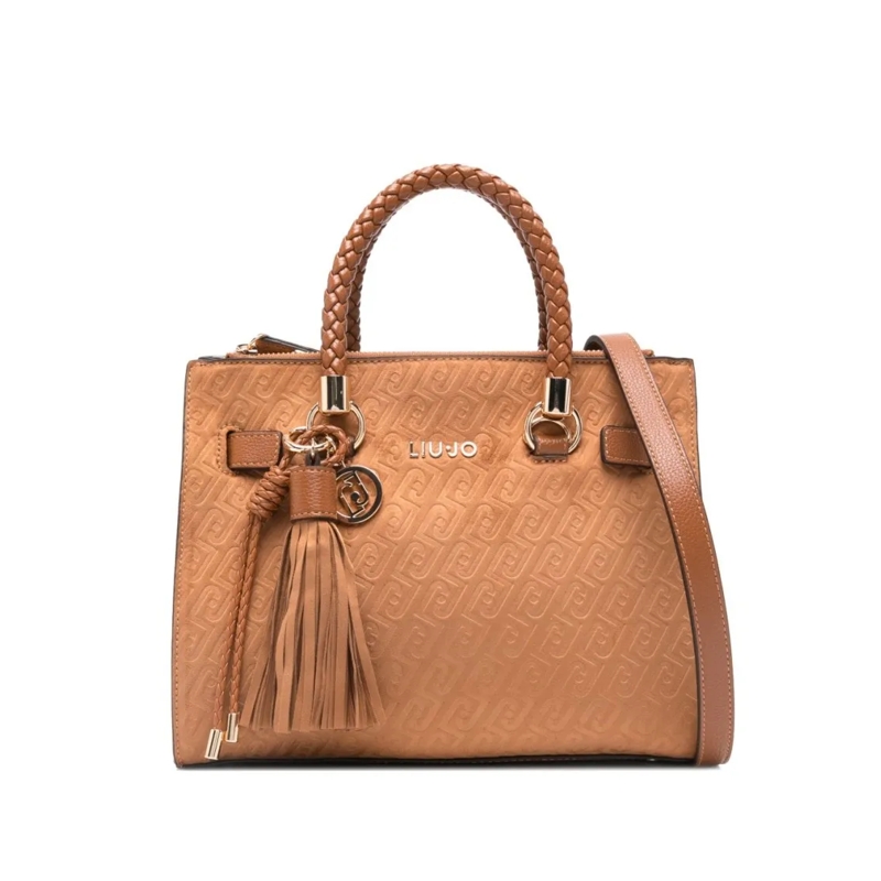 LIU JO Schultertasche Structured Textured Handbag With Braided Handles Brown