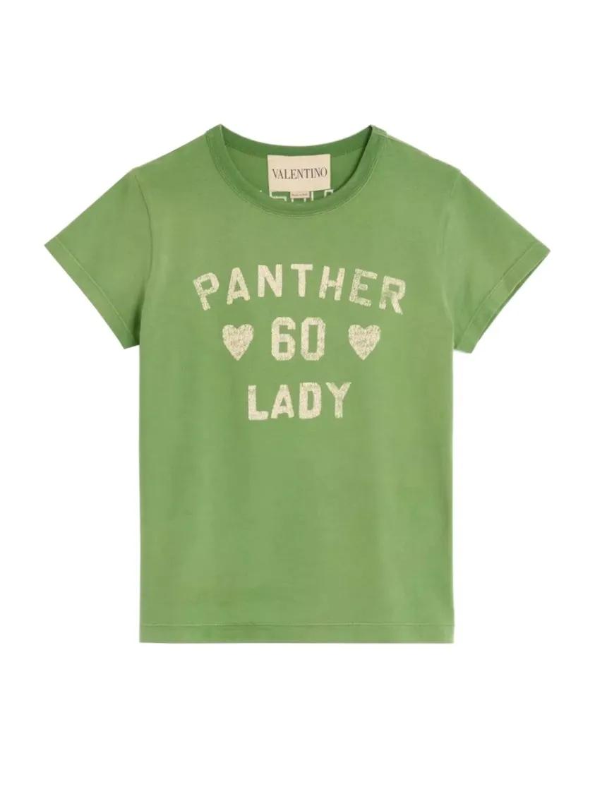 Thumbnail - Valentino Garavani - Playful Printed Cotton T-Shirt With Bold Lettering - Größe S - green