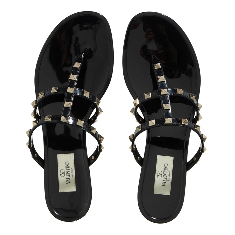 Valentino Garavani Flip Flops Thong Summer Rockstud Black(Image 5)