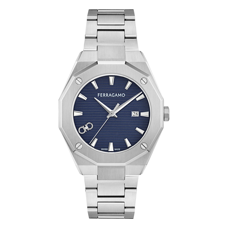 Salvatore Ferragamo Quarzuhr Quarz-Analoguhr Versilia 3H silber