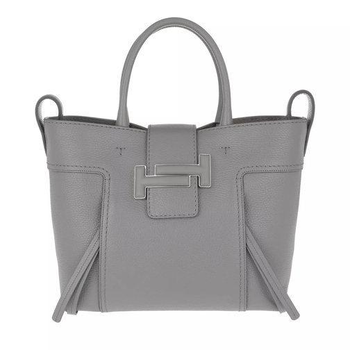 Tod's Double T Shopping Bag Medium Leather Dark Grey Tote
