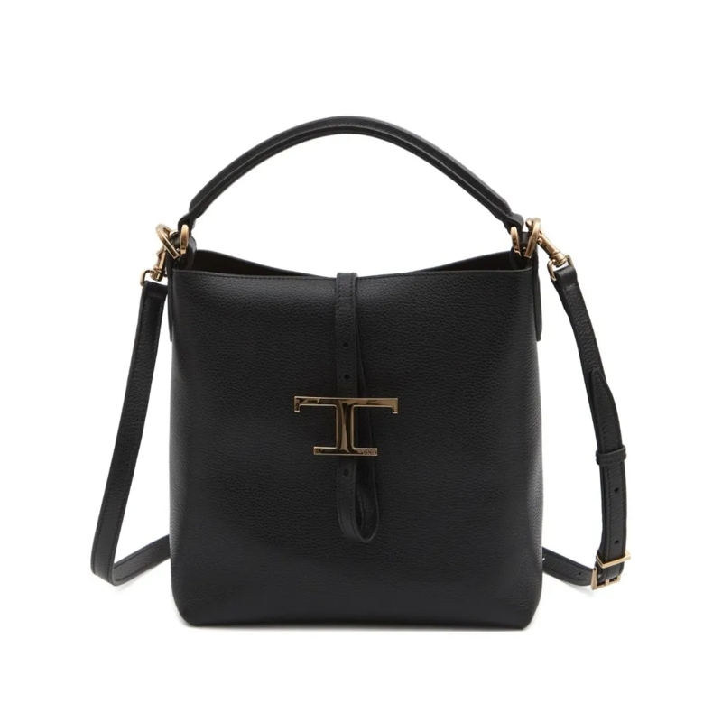 Tod's Sac à bandoulière Structured Handbag In Smooth Calfskin Black