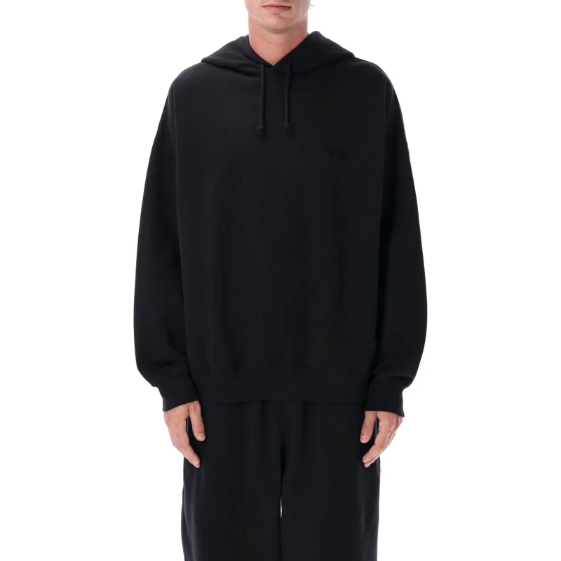 Y-3  Ft Oversized Brushed Cotton Hoodie Black
