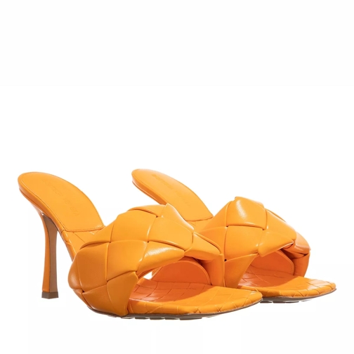 Bottega Veneta The Lido Sandals Intrecciato Tangerine Mule