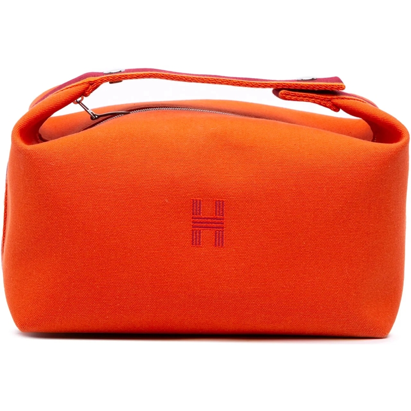 Hermès Nécessaire Large Toile Bride A Brac Case orange