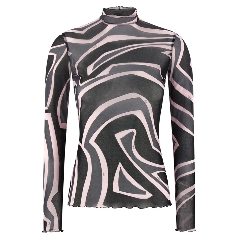 Emilio Pucci Pull à col roulé Tulle Sweater Grey
