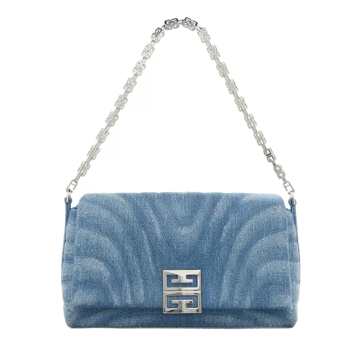 Givenchy Small 4G Soft Bag in quilted denim Blue