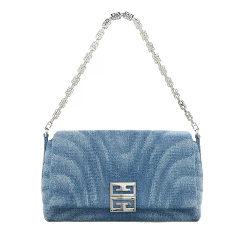 Givenchy Small 4G Soft Bag in quilted denim Blue Cross body-väskor