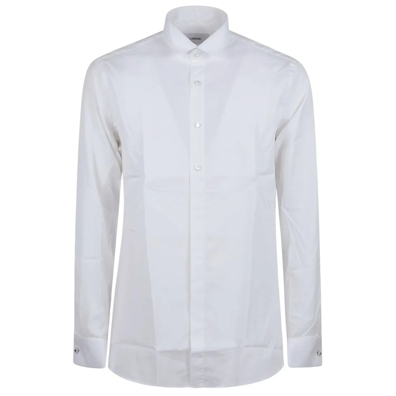 Lardini Chemise Classic White Cotton Shirt With Structured Collar White