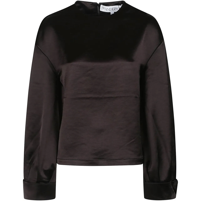 J.W.Anderson Langärmeliges Oberteil Twisted Sleeve Top Black schwarz