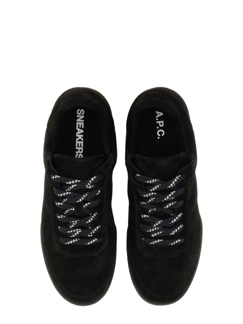Thumbnail - A.P.C. Low-Top Sneaker - Low-Profile Cowhide Leather Sneakers With Textured - Gr. 37 (EU) - in Schwarz - für Damen