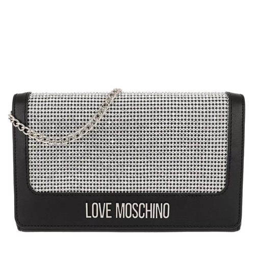 Love Moschino Borsa Nero Crystal Crossbody Bag Argento Crossbody Bag