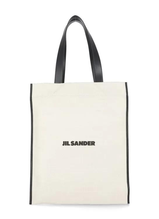 Jil Sander Totes - Border Book Tote Bag - Gr. unisize - in Weiß - für Damen