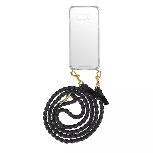 fashionette Smartphone Galaxy S8 Plus Necklace Braided Black/Gold Phone Sleeve