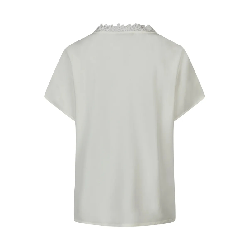 Marc Aurel Bluse Das kurzärmelige Top mit Spitzenausschnitt überzeu weiss(Image 5)