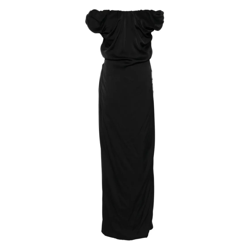 Vivienne Westwood  Off-Shoulder Black Maxi Dress Black