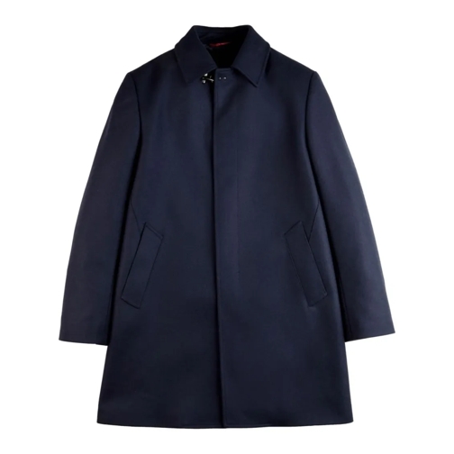 Fay Parka-Mäntel Navy Blue Wool Coat Blue