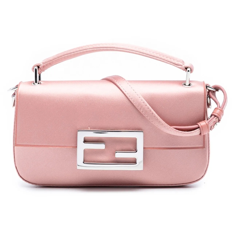 Fendi Schultertasche Satin Baguette Phone Pouch Satchel rose