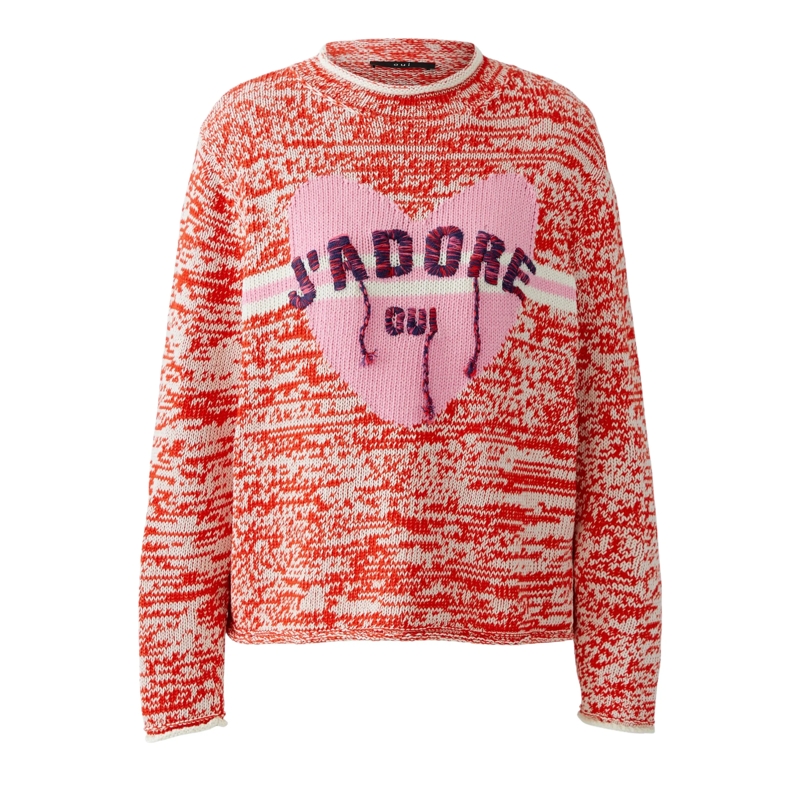 Oui Pullover Pullover rot