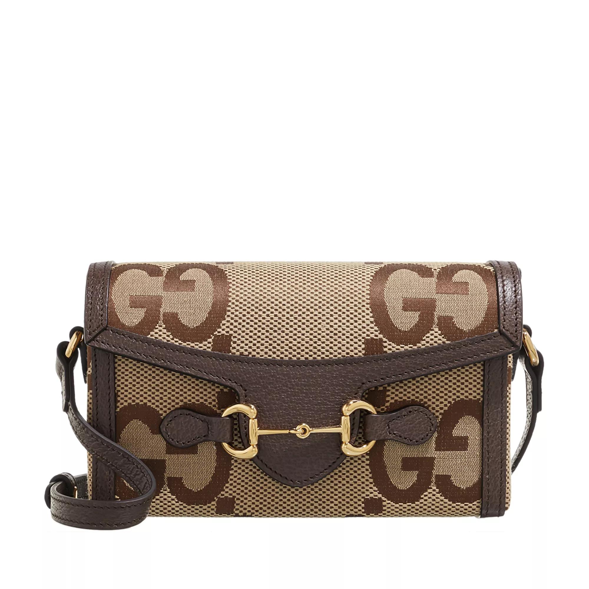 Gucci Crossbody Bags - Mini Horsebit 1955 Jumbo GG Crossbody Bag - Gr. unisize - in Beige - für Damen