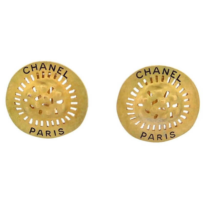 Chanel Ohrstecker VINTAGE CHANEL LOGO OHRRINGE 1994 AUS GOLDENEM MET gold