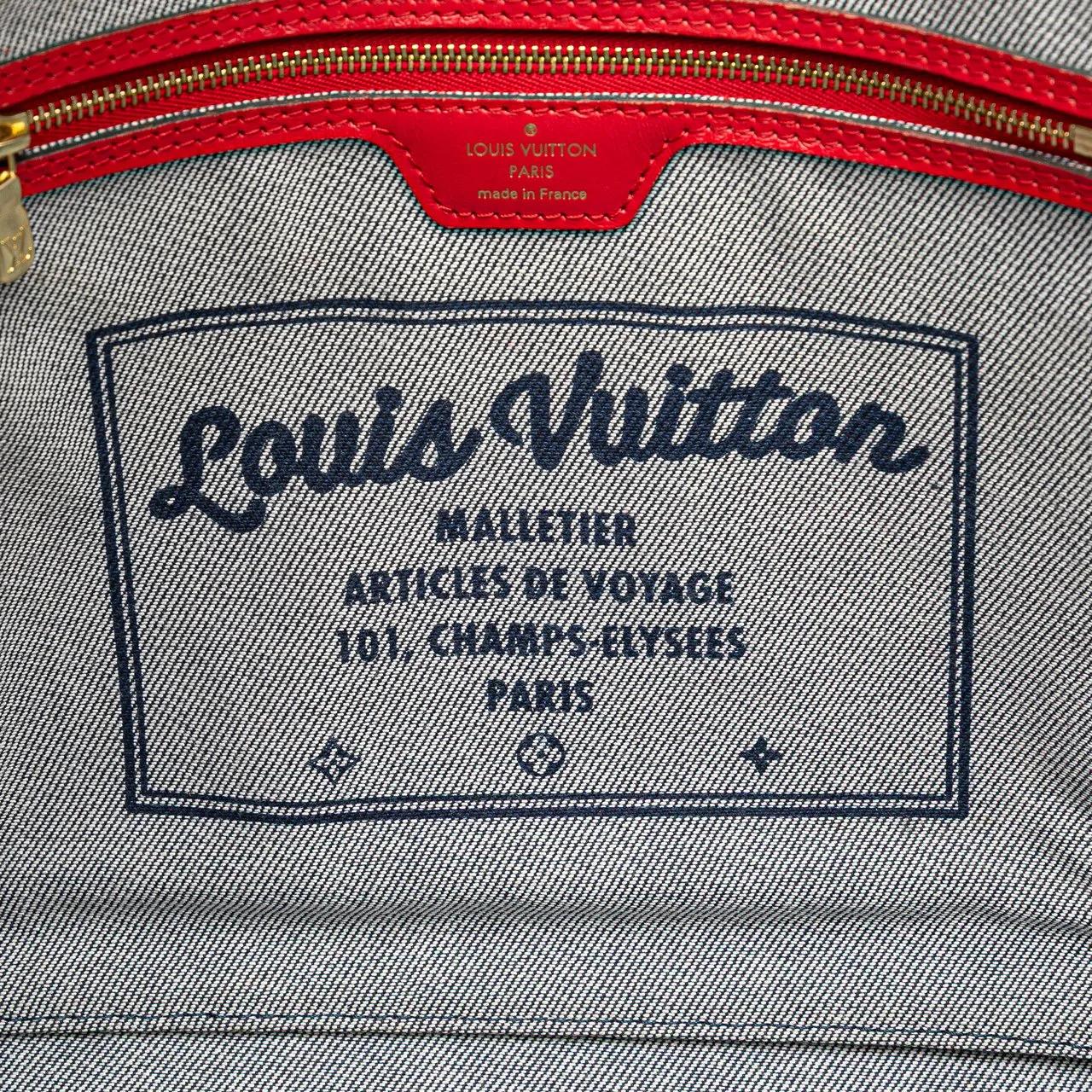Thumbnail - Louis Vuitton Shopper - Monogram Denim Patchwork Neverfull MM - Gr. unisize - in Blau - für Damen