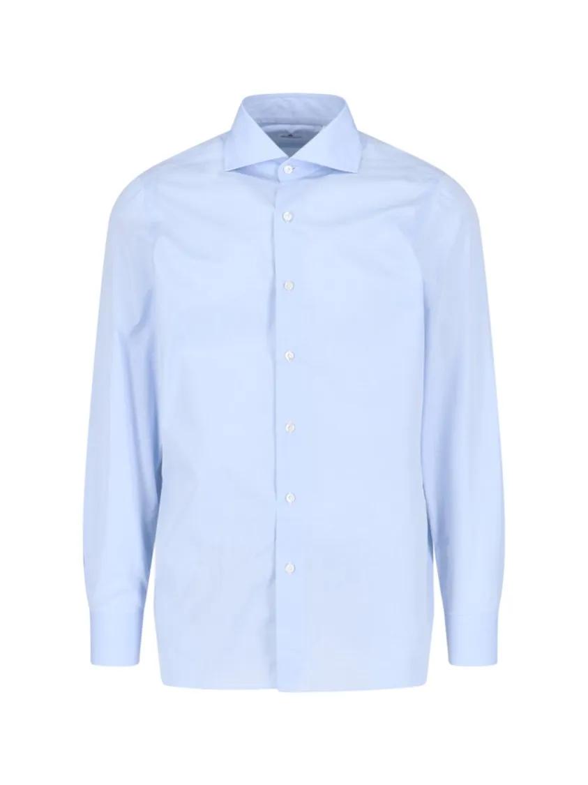 Thumbnail - Finamore - 1925 "Napoli" Shirt In Light Blue Giza 45 Egyptian - Größe 40 - blau