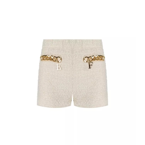 Elisabetta Franchi Butter Shorts With Chain White 