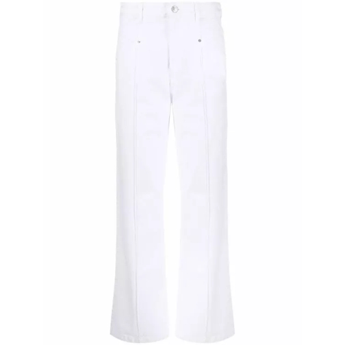 Isabel Marant Straight-Leg White Trousers White 
