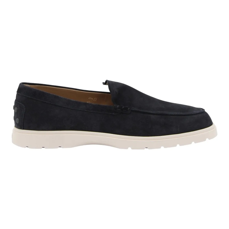 Tod's Loafer Suede Slip-On Loafers With Textured Sole Black
