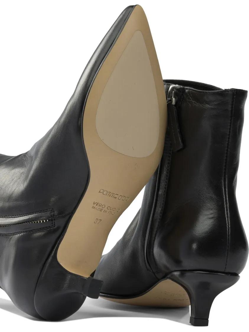 Thumbnail - Pomme D'or Stiefel - Elegant Pointed-Toe Ankle Boots With Silhouette - Gr. 37 (EU) - in Schwarz - für Damen