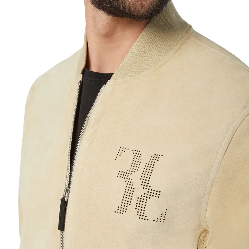 BILLIONAIRE Lederjacke Lederblouson Double B beige(Image 4)