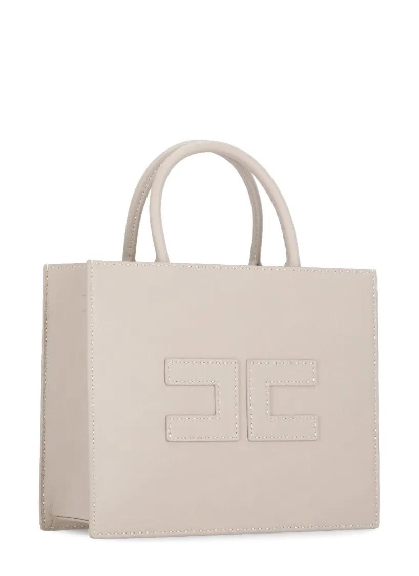 Elisabetta Franchi Grijze Synthetisch Leren Tote Tas Beige Dames
