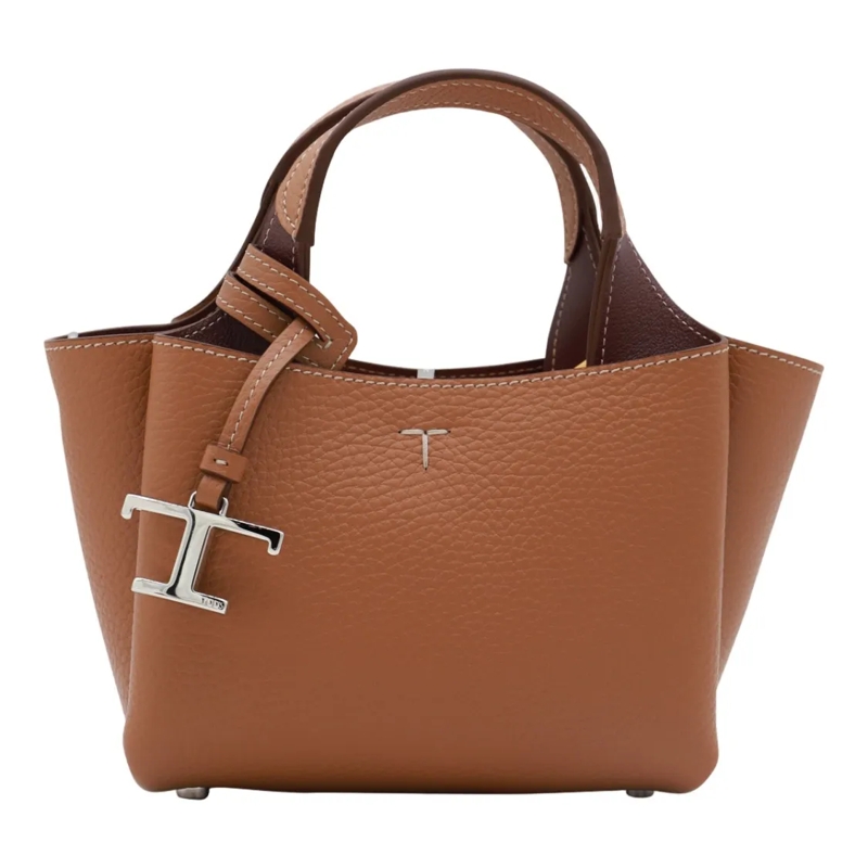 Tod's Schultertasche Structured Handbag With Pebbled Texture Brown