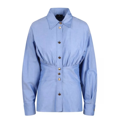 Etro Oxford Cotton Shirt Blue 