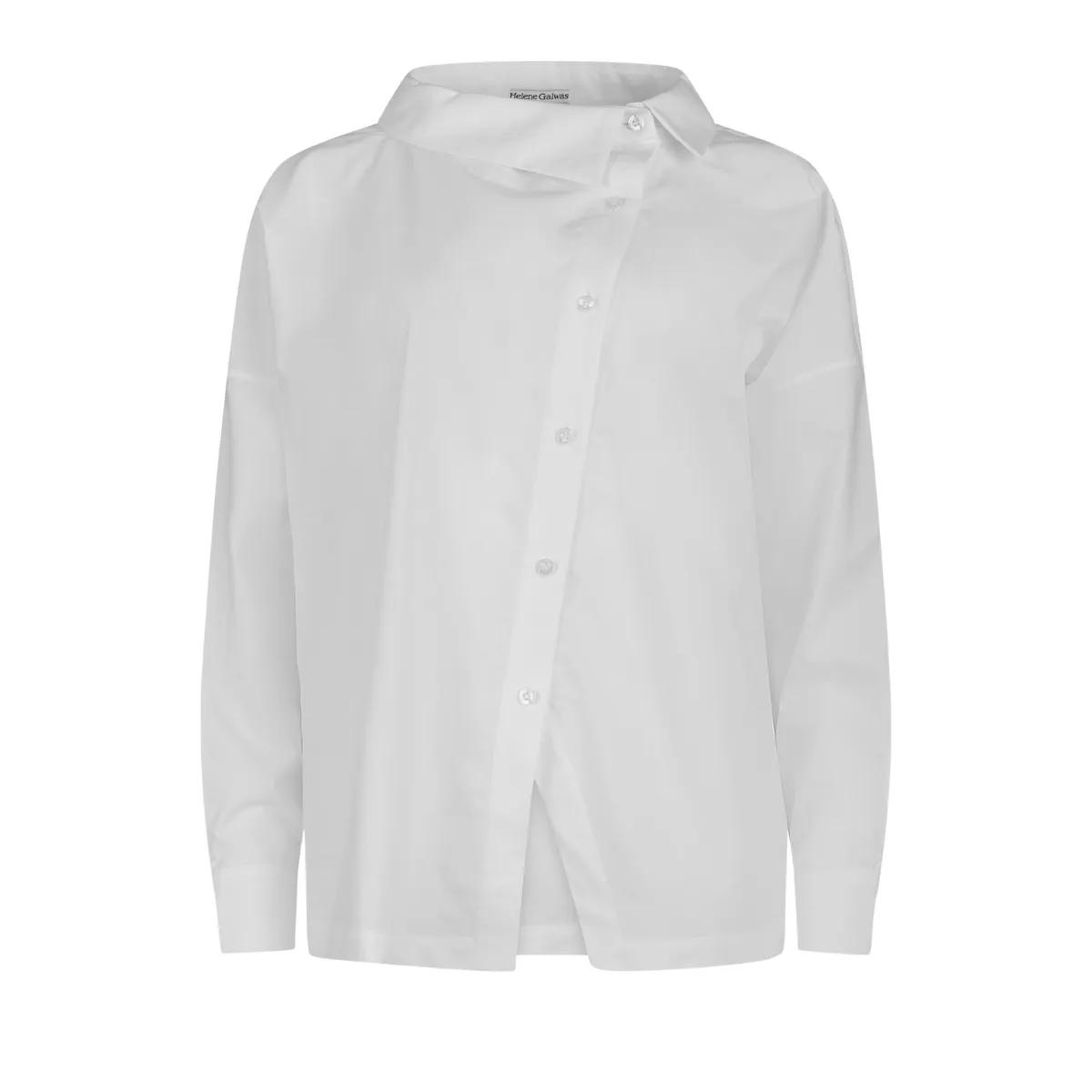 Thumbnail - Helene Galwas - Lockere Bluse mit Stehkragen JACKIE - Größe S - weiß