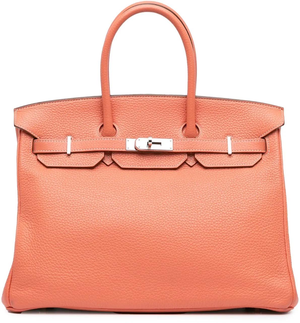Hermès Totes & shoppers Togo Birkin Retourne 35 in oranje
