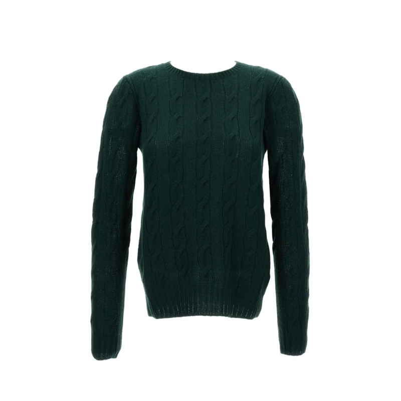 Ralph Lauren Pull Classic Cable Knit Crewneck Sweater Green