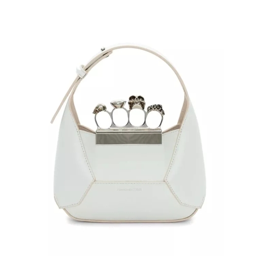 Alexander McQueen The Jeweled Mini Hobo White Handbag White Cross body-väskor