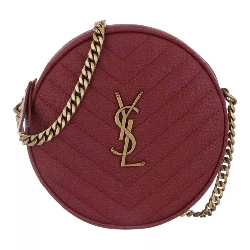 Saint Laurent Vinyle Round Camera Bag Leather Opyum Red Canteen Bag