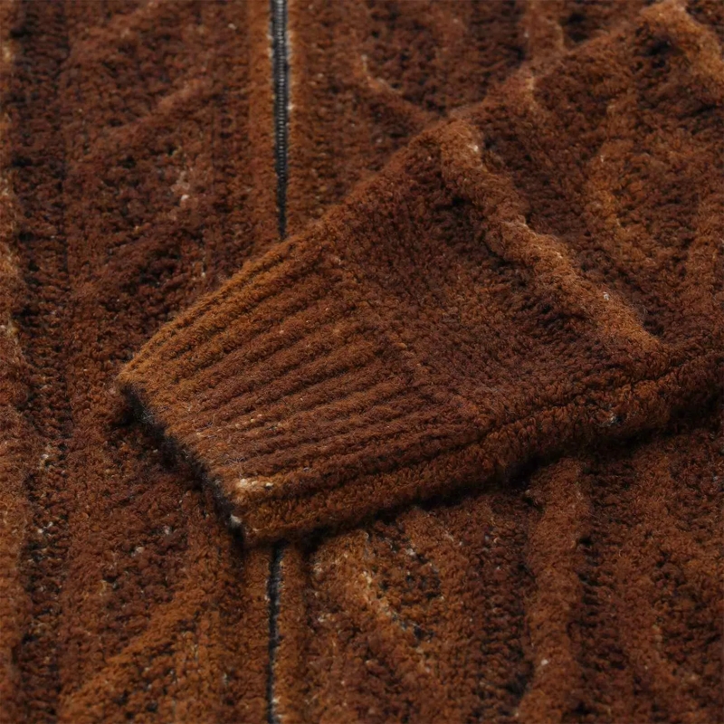 CALIBAN Übergangsjacke Strickjacke aus Wolle & Seide braun(Image 4)