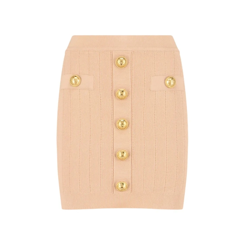 Balmain Minirock Knitted Mini Skirt Pink Pink