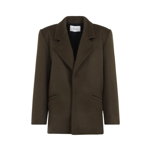 Saint Laurent  Virgin Wool Coat Green