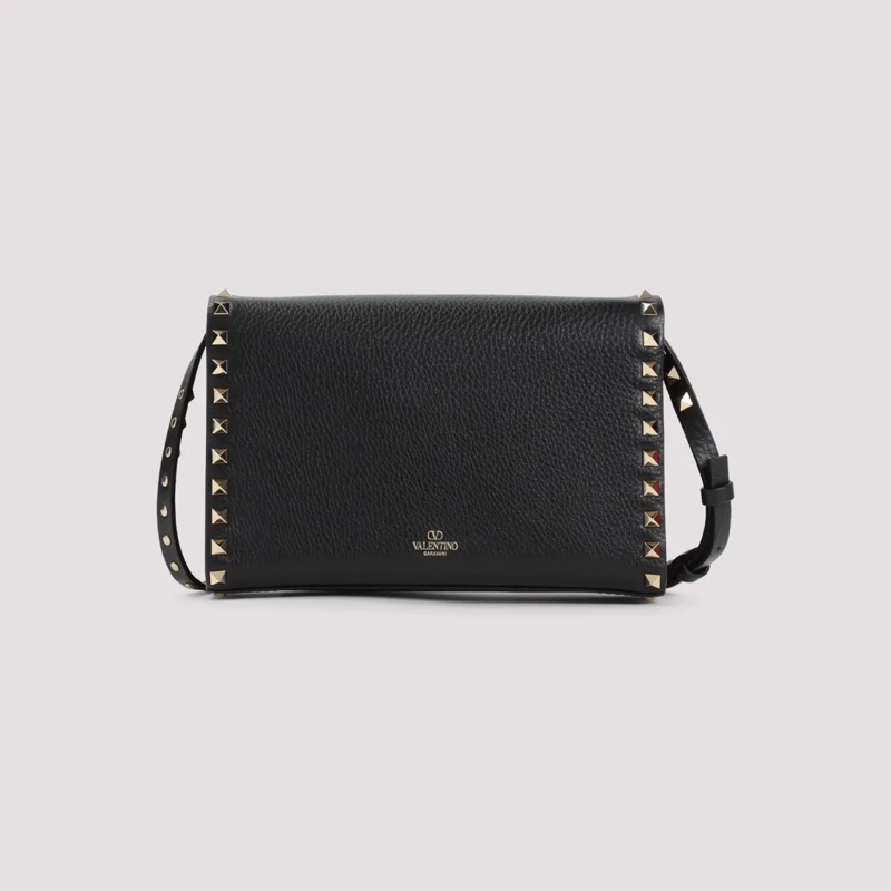 Valentino Garavani Sac à bandoulière Leather Shoulder Bag With Metallic Studs And Disti Black(Image 2)