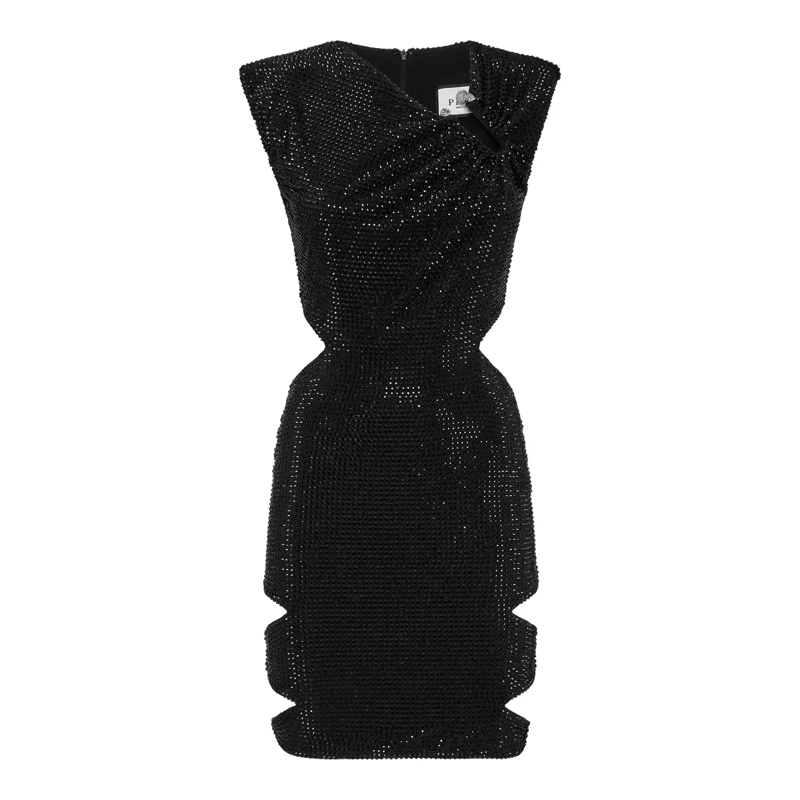 Philipp Plein Abendkleid Cocktailkleid Mit Schmucksteinen schwarz