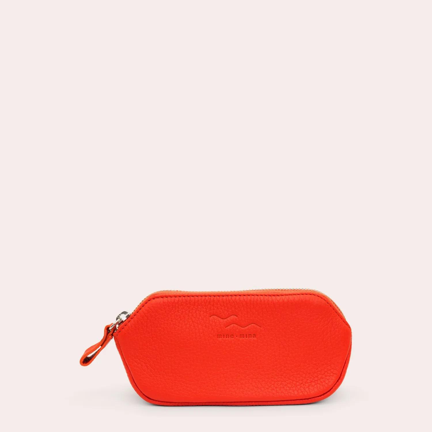 mine mina Kosmetiktaschen - MATILDA - die kleine Kosmetiktasche aus Leder für - Gr. unisize - in Orange - für Damen