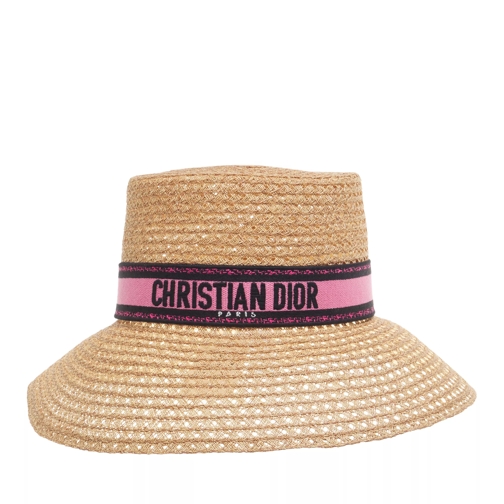 Christian Dior D Bobby Straw Hat Fuchsia Strohhut