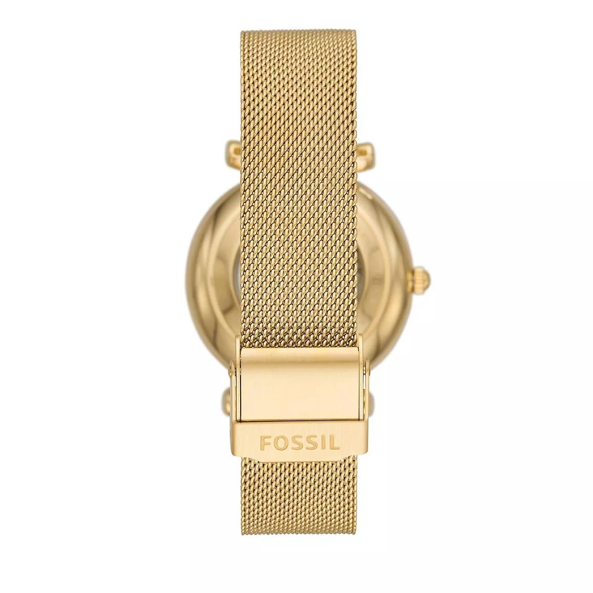 Fossil Carlie Automatic Stainless Steel Watch Mesh Watch Gold 