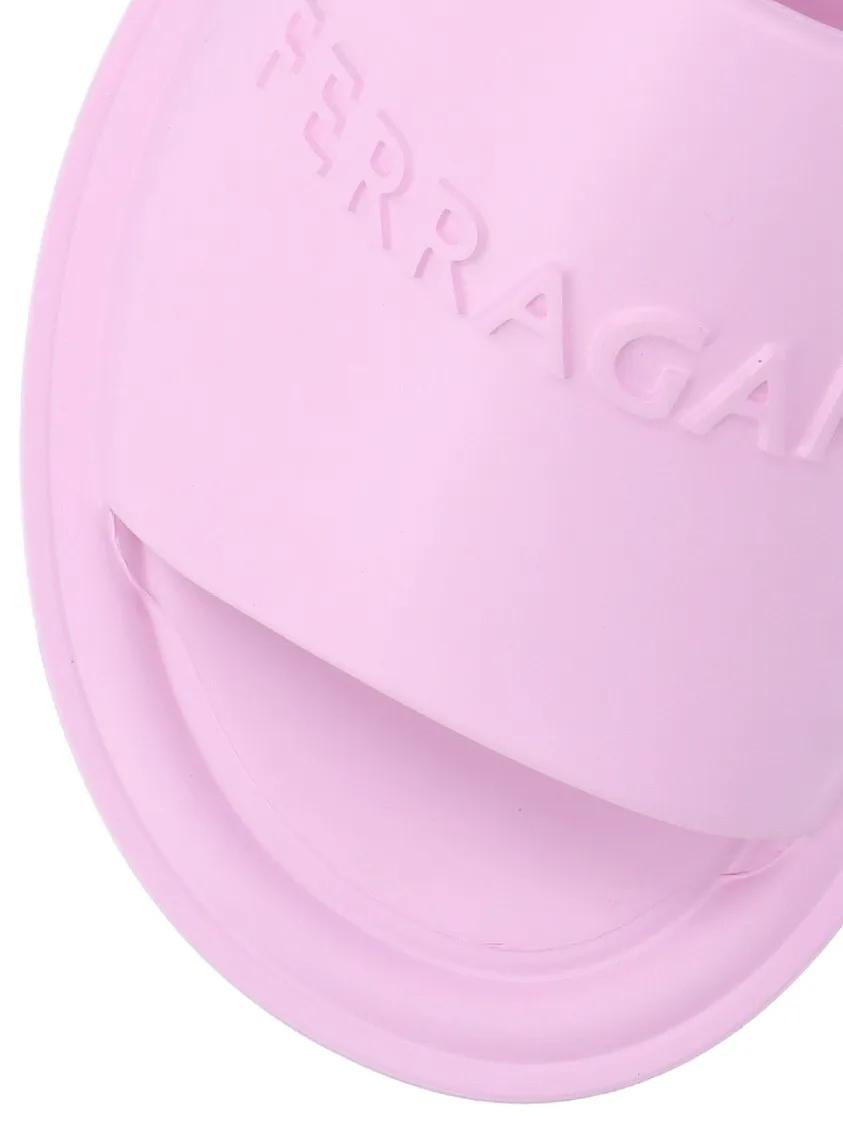 Thumbnail - Salvatore Ferragamo Sandalen - Pink Rubber Logo Sandals - Gr. 6 - in Rosa - für Damen