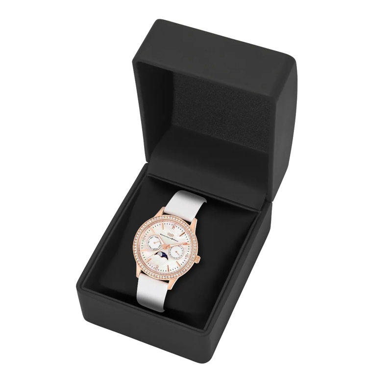 Rhodenwald & Söhne Automatikuhr Damen Armbanduhr Amidala Echtleder rosegold(Image 5)